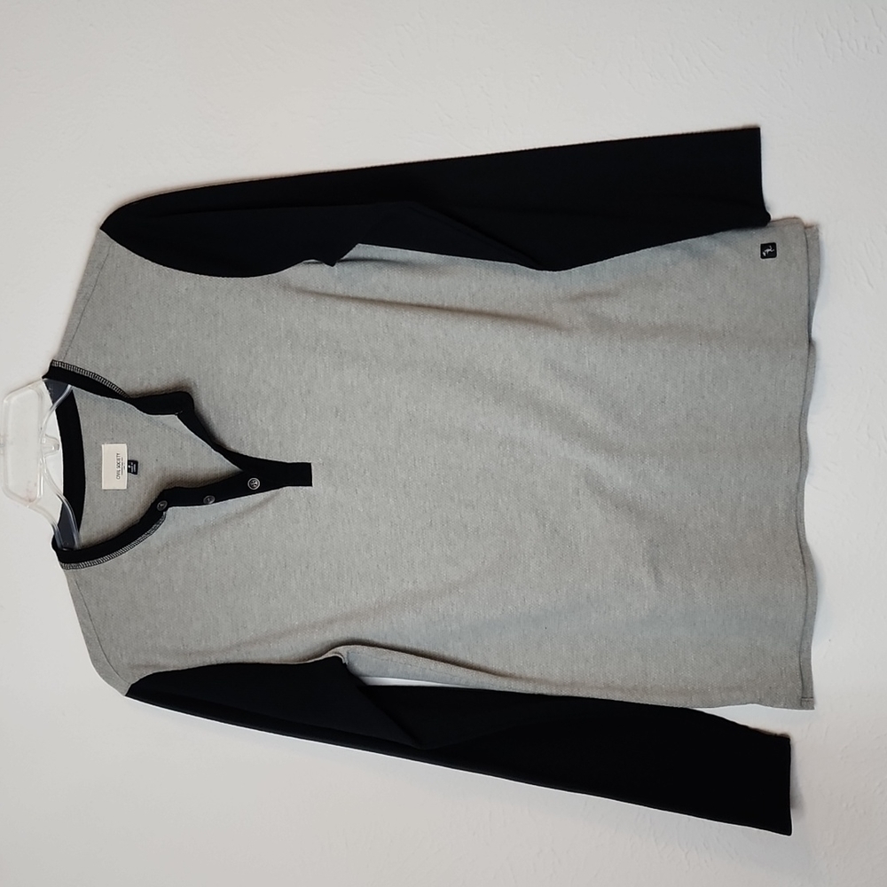 Civil Society Men's Gray Jaybird Long Sleeve Henley Shirt - Size Small